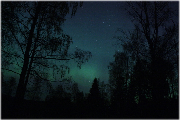 la aurora boreal vista desde Sognsvann