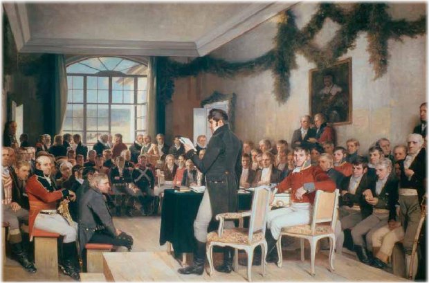 Famoso cuadro de Oscar Wergeland: Eidsvold 1814.